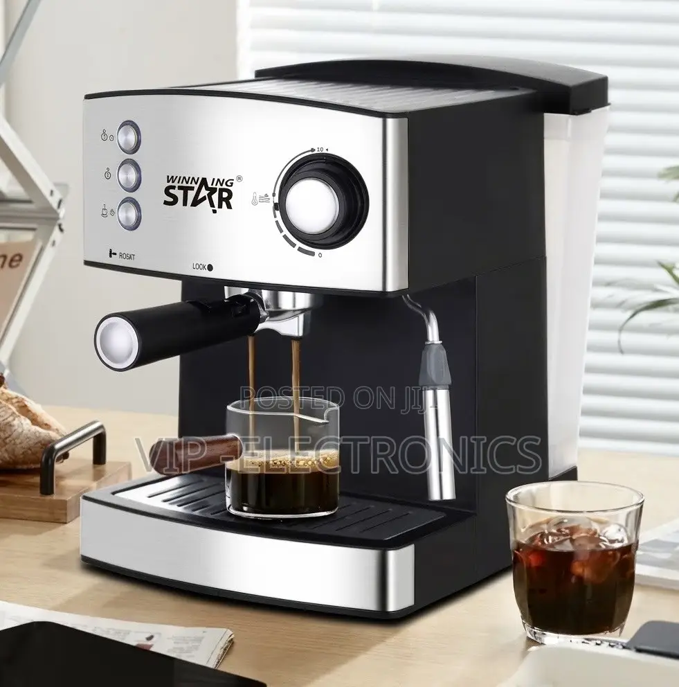 Winning Star Espresso Coffee Machine – 1600ml Water Tank, Milk Frother
