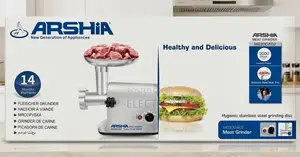 ARSHIA Meat Grinder – 3000W Max Power, Stainless Steel Tray 14 Months