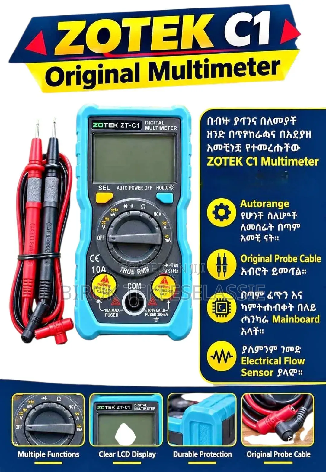 Zoteck ZT-C1 4000 Counts Mini Digital Multimeter