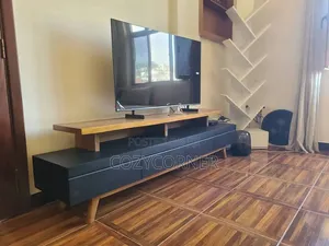 Durable TV Stand Made of Solid Wood. በዋንዛ የተሰራ ቲቪ ማስቀመጫ