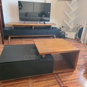 Durable TV Stand Made of Solid Wood. በዋንዛ የተሰራ ቲቪ ማስቀመጫ
