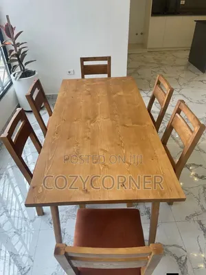 Solid-Wood 6 Seater Dining Table With Simplicity. በዋንዛ የተሰራ
