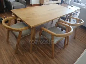 Real Wood 6 Seaters Dining Set With Real Durability. በዋንዛ የሚሰራ