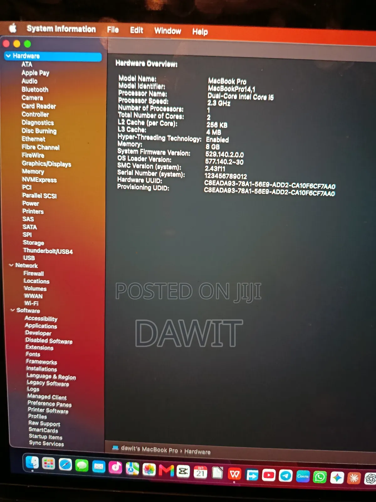 Laptop Apple MacBook Pro 2017 8GB Intel Core i5 SSD 128GB