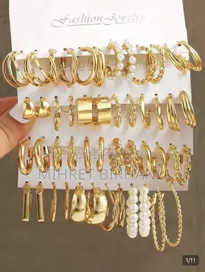  Stainless Steel Gold-Tone Earrings 