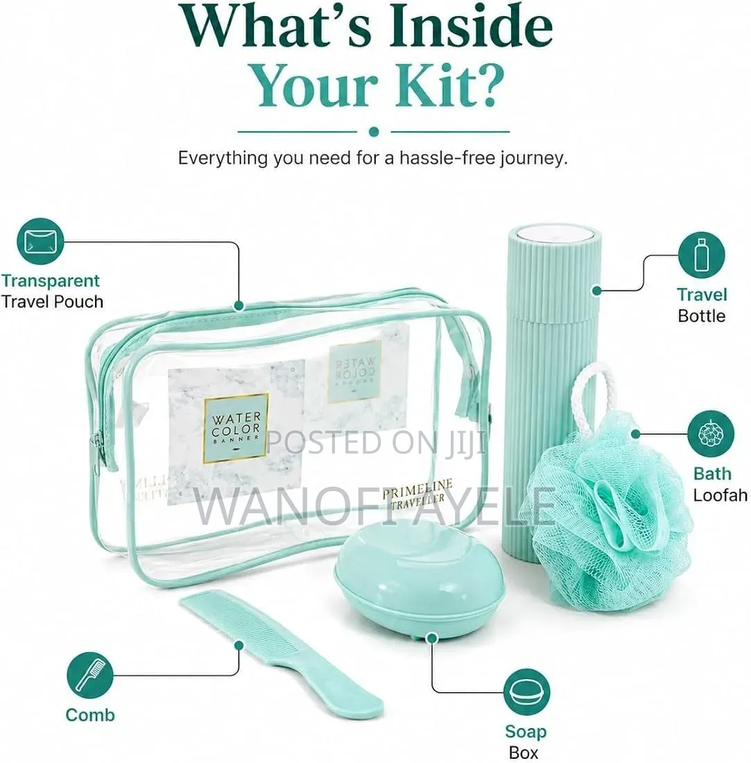 የጉዞ እቃዎች በአንድ ላይ ለመያዝ የሚያስችል ግልጽ እና ዚፕ ያለው ቦርሳ