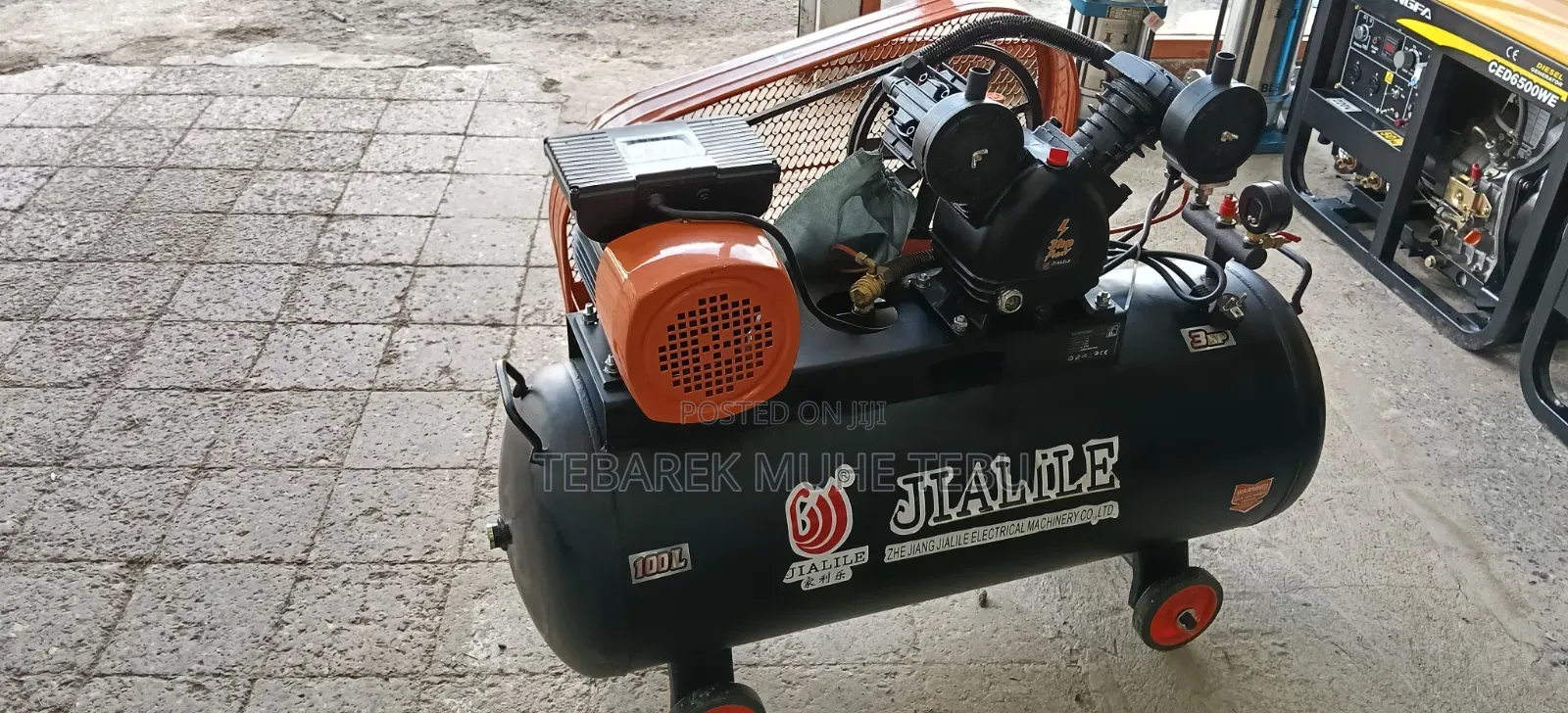 Jialile 100L Air Compressor 3HP 2.2kW Belt Drive