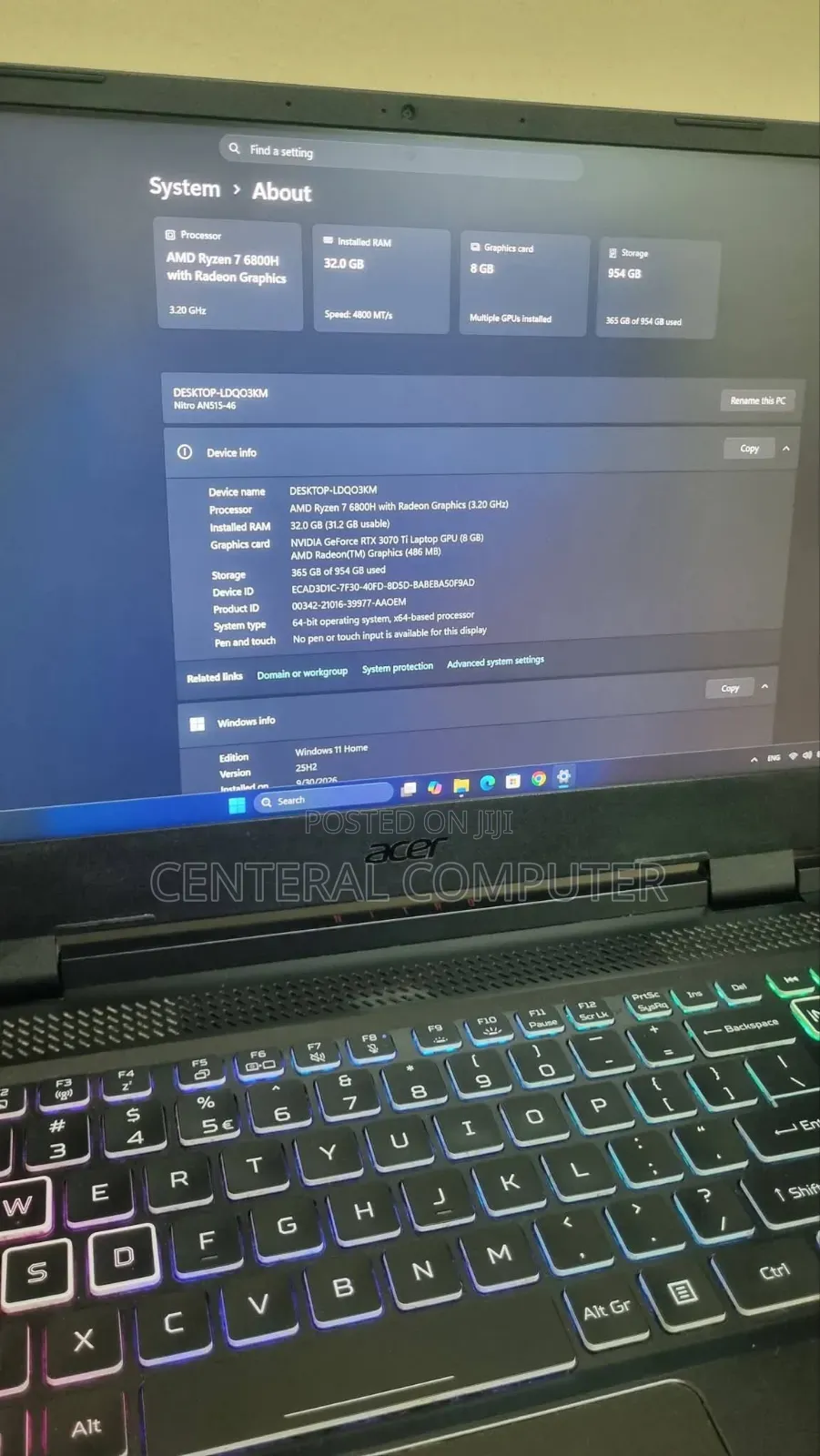 New Laptop Acer Nitro 5 16GB Intel Core i7 SSD 512GB