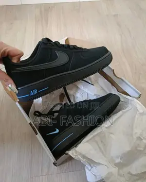 Nike Air Force 1 Matte Black Blue New Arrival Size 40, 41, 42, 43, 44