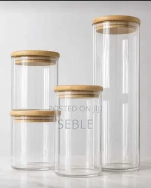 Glass Jar/Container With Bamboo Lid