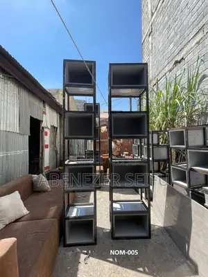 Black Metal Display Shelves – 3 Available, Slightly Used
