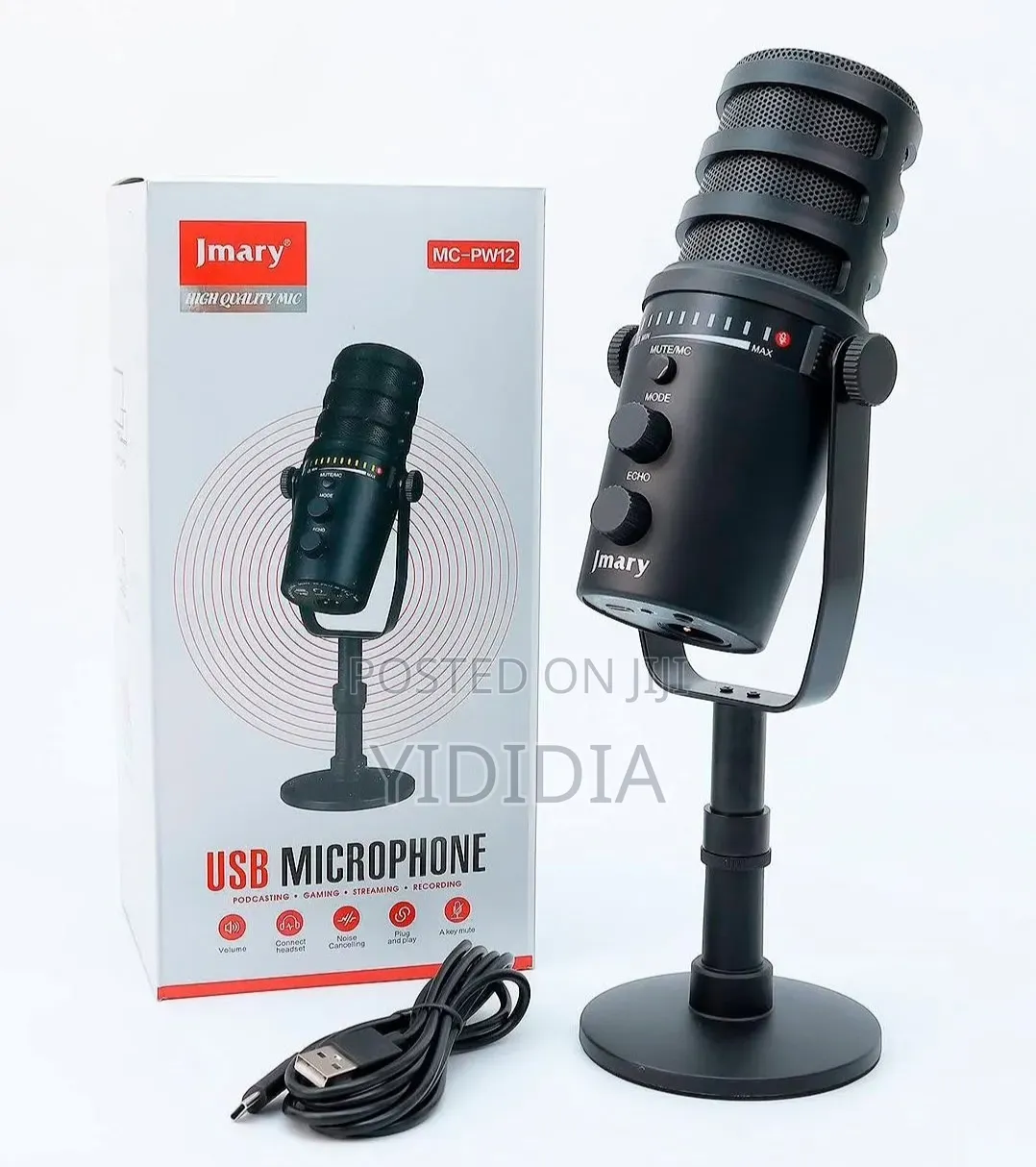 Jmary MC-PW12 USB Microphone– Clear Sound for Recording & Streaming