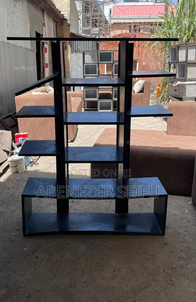 Modern Black Bookshelf & Display Shelf
