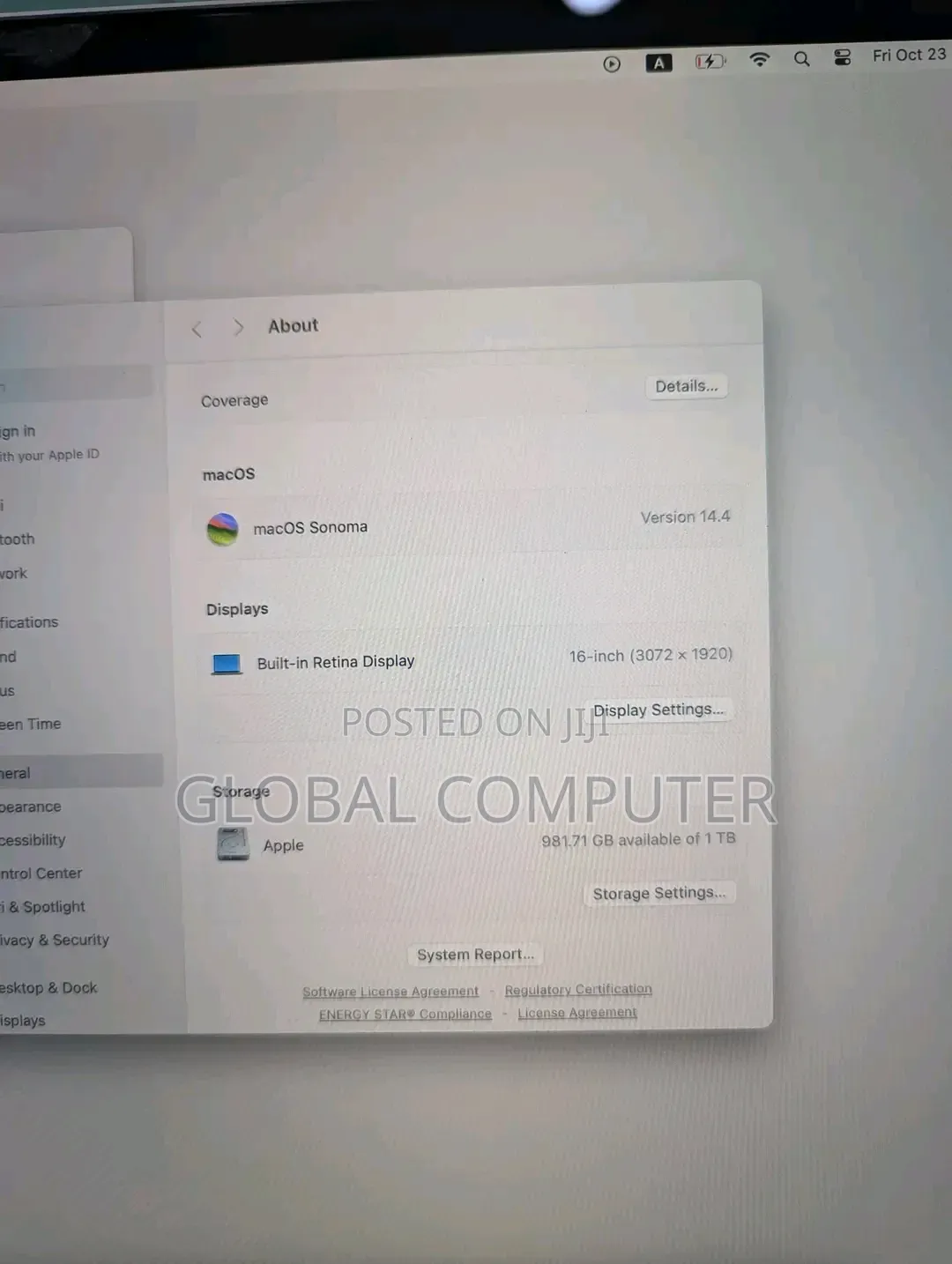 Laptop Apple MacBook Pro 2019 16GB Intel Core i7 SSD 1T