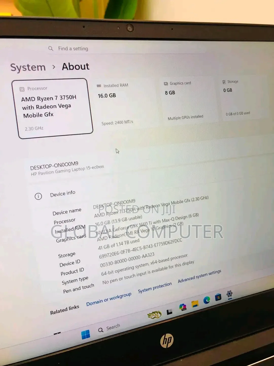 New Laptop HP Pavilion Power 15 16GB AMD Ryzen 7 SSD 512GB