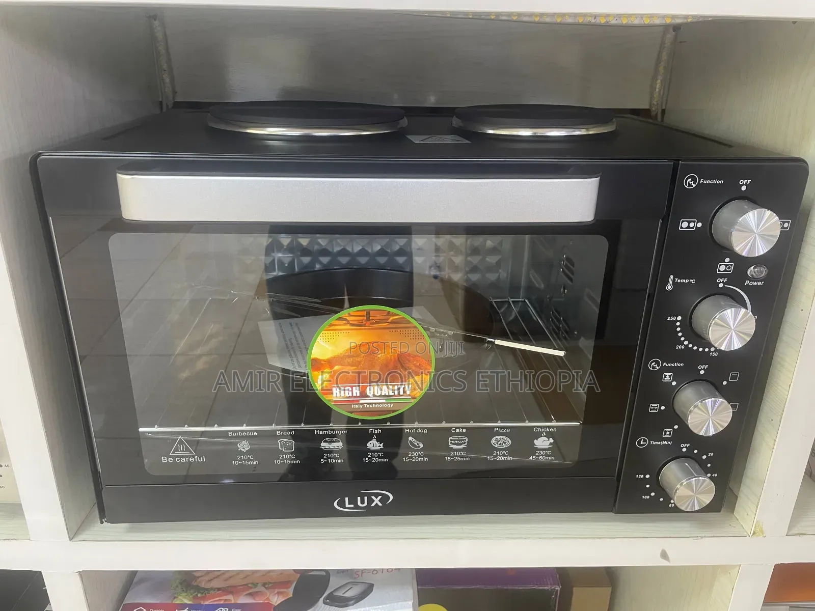 Lux 60-Liter Mini Oven With 2 Hot Plates.