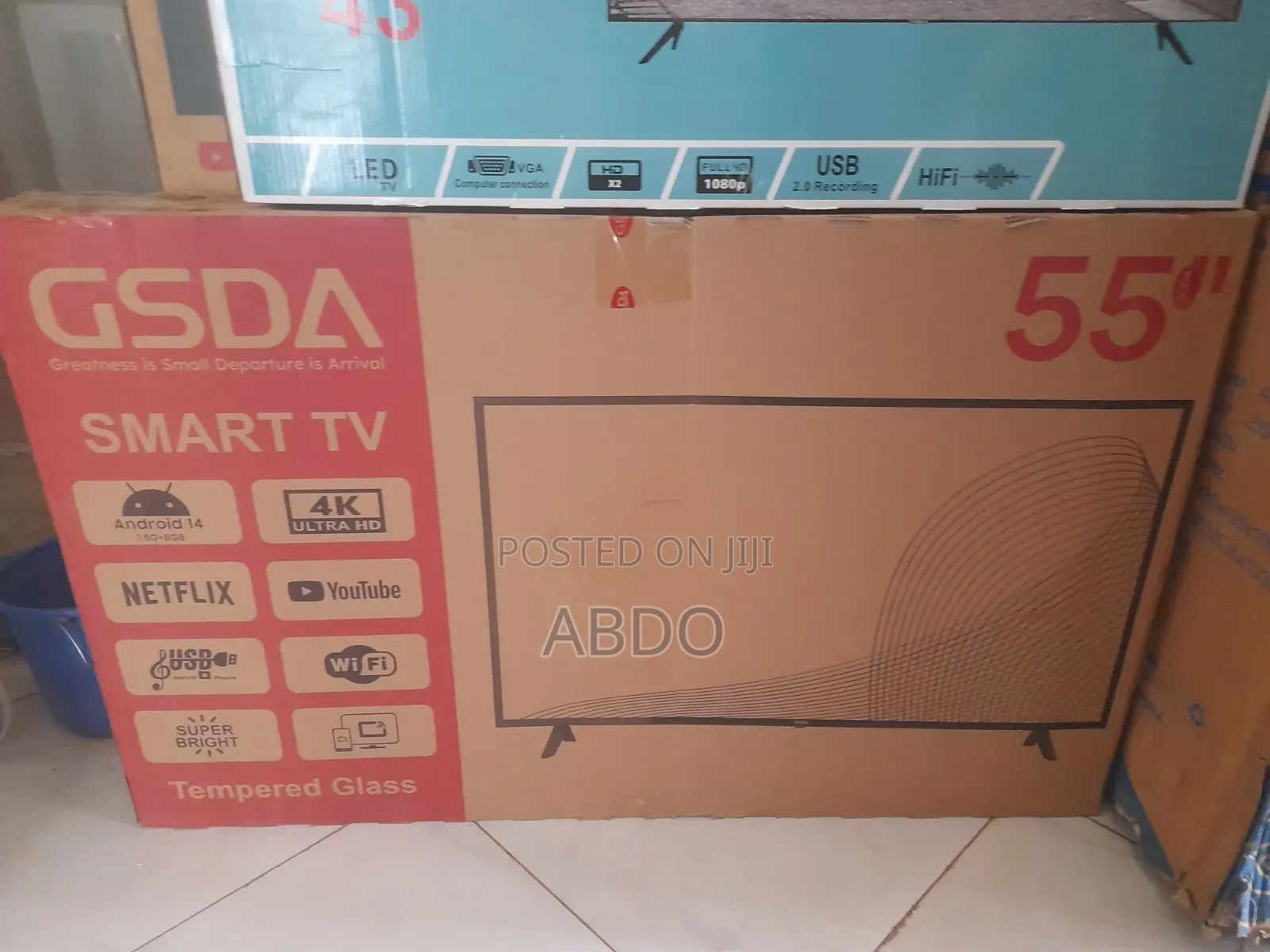 Gsda Smart TV 55 Inch 4k Ultra HD TV Doubel Gelass 2026 New Hifi New
