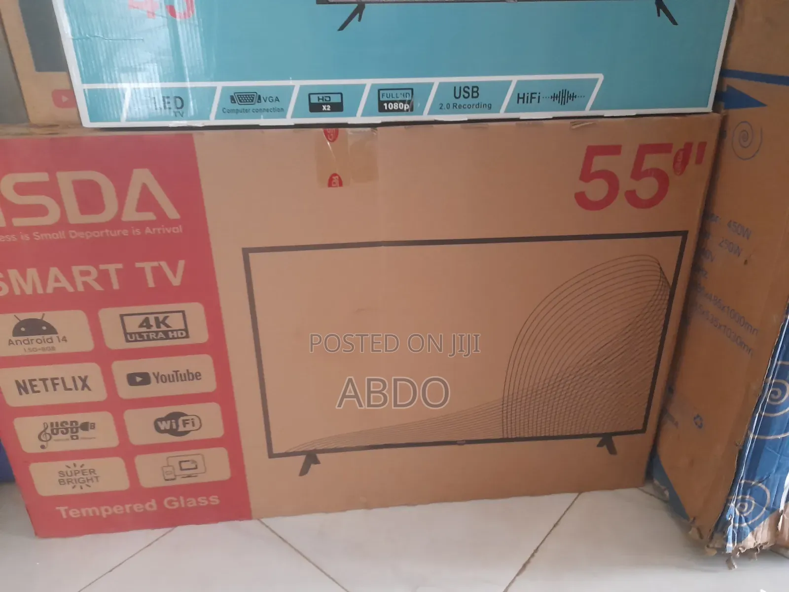 Gsda Smart TV 55 Inch 4k Ultra HD TV Doubel Gelass 2026 New Hifi New