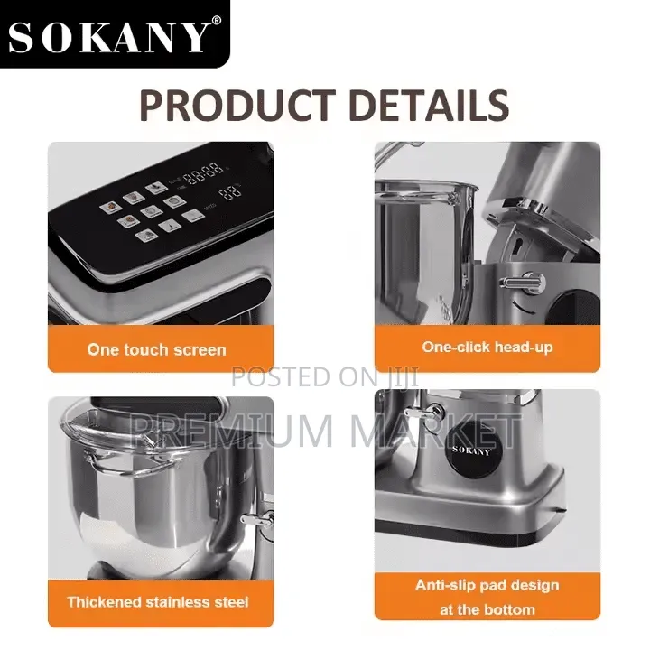 Dough and Cake Mixer Sokany 12litre ሶካኒ የሊጥ እና ኬክ መደባለቂያ
