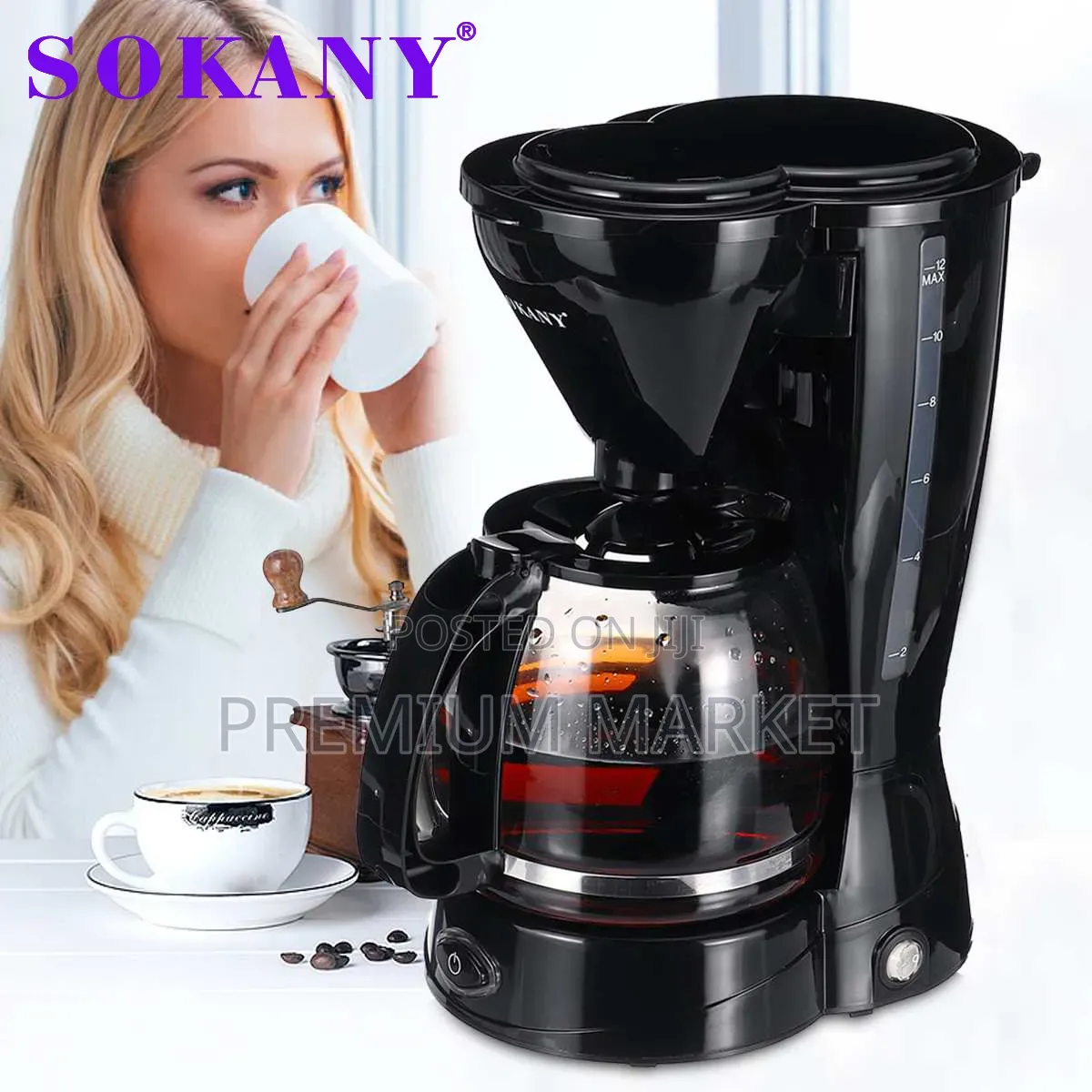 Electric Coffe Maker Machine Sk-123 12 Cup የስቲም ቡና ማፍያ 12ስኒ