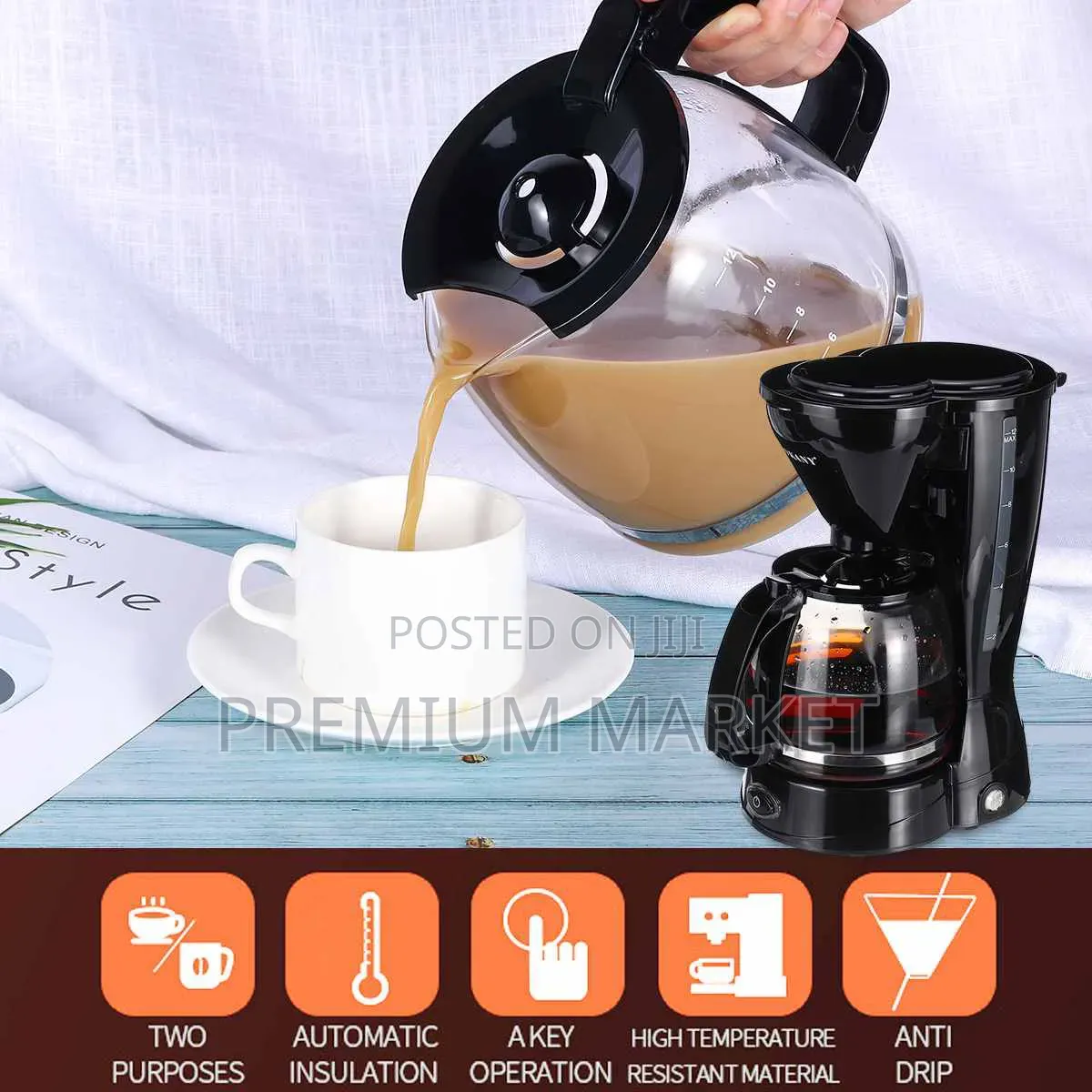 Electric Coffe Maker Machine Sk-123 12 Cup የስቲም ቡና ማፍያ 12ስኒ