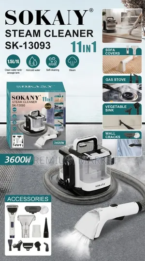 Steam and Wet/Dry Vacuum Cleaner Sokany 3600W ሶካኒ የእንፋሎት ማጽጃ