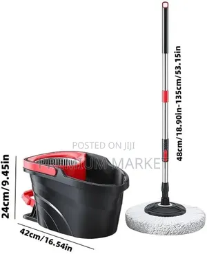 Spin Mop With Bucket Automatic 360° ከእጅ ንክኪ ነፃ መወልወያ