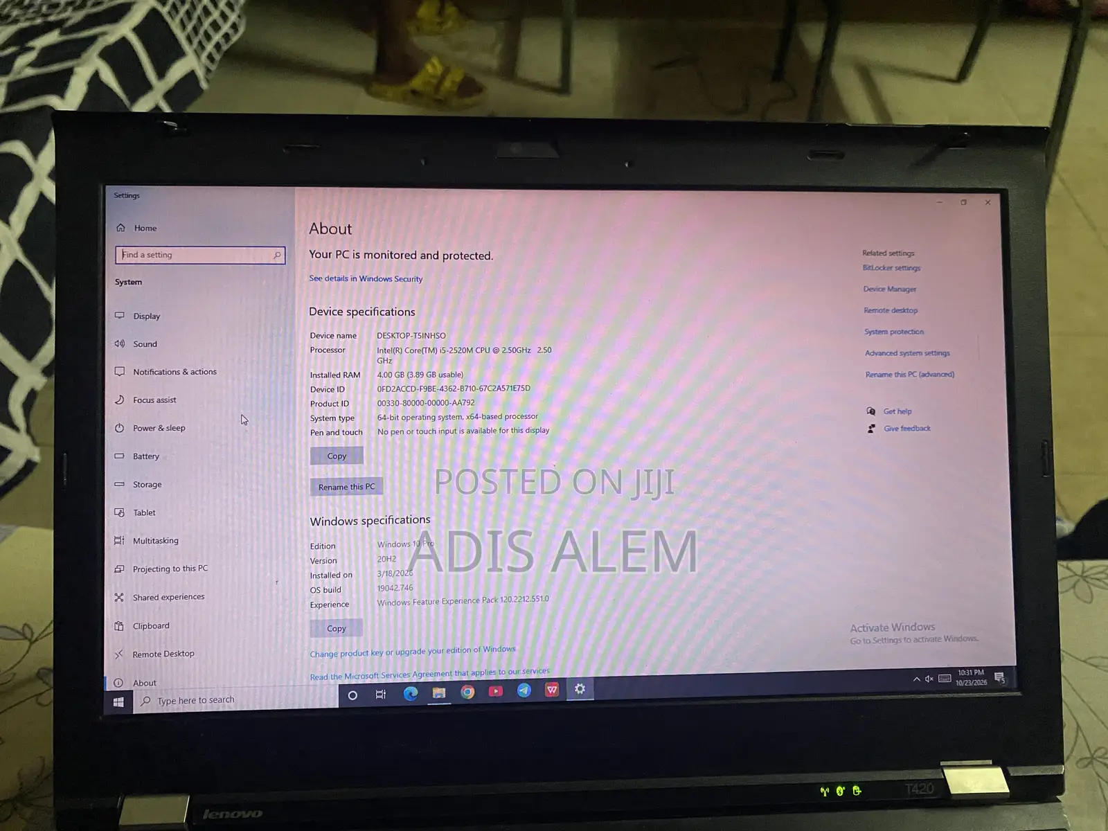 Laptop Lenovo ThinkPad Yoga 4GB HDD+SSD 500GB