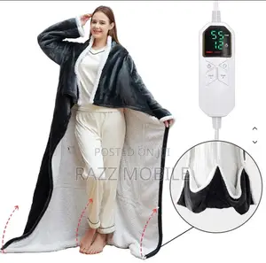 Electrical Heated Wearable Hoodie Blanket With Foot Pockets & Sleeves