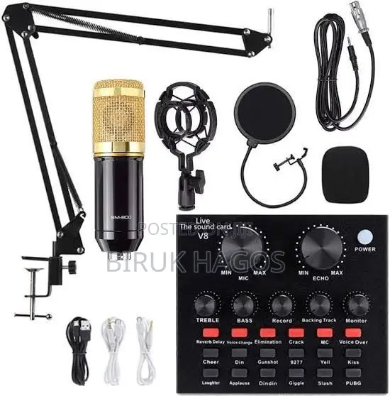 BM-800 Condenser Microphone With V8 Sound Card Kit