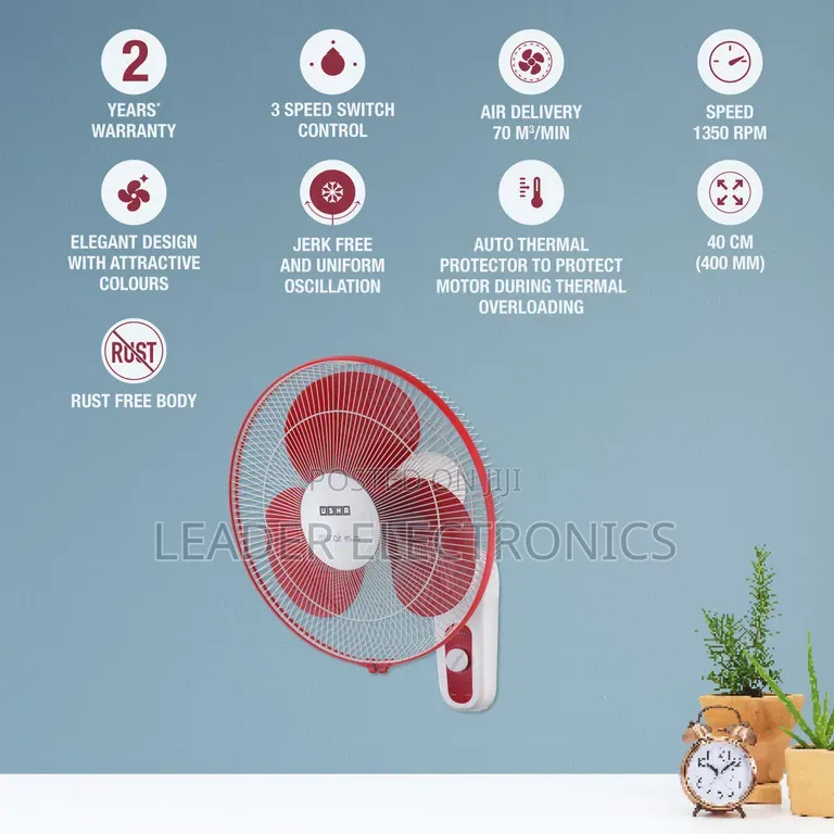 USHA Mist Air Flo Wall Fan – Powerful Airflow | Indian Technology