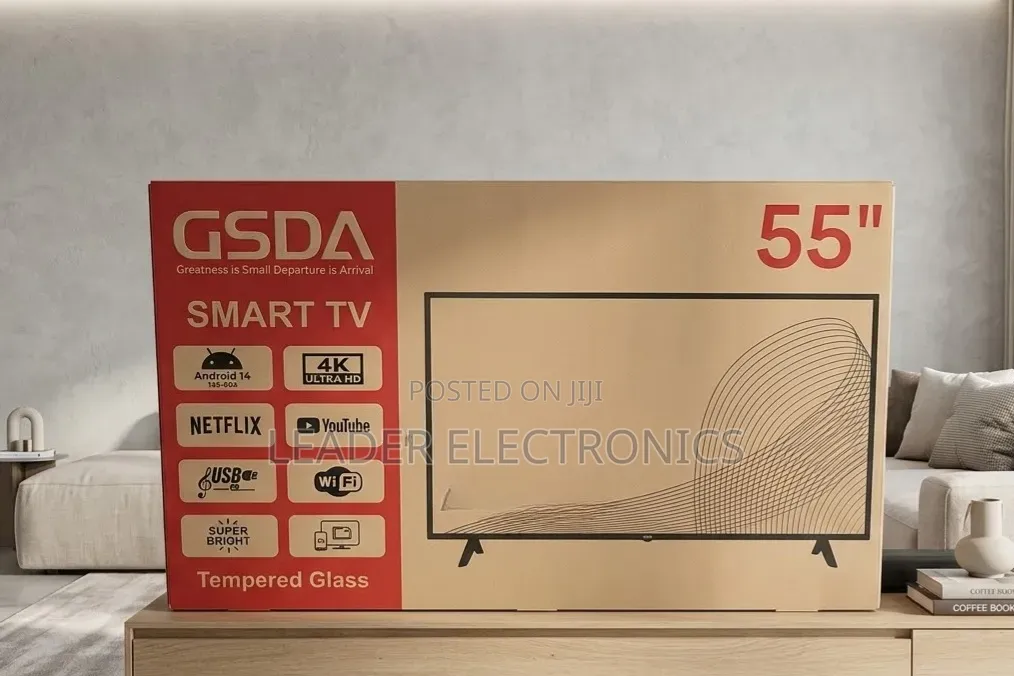 GSDA TV 55" Smart Android TV – Double Glass Design | New 2026 Model