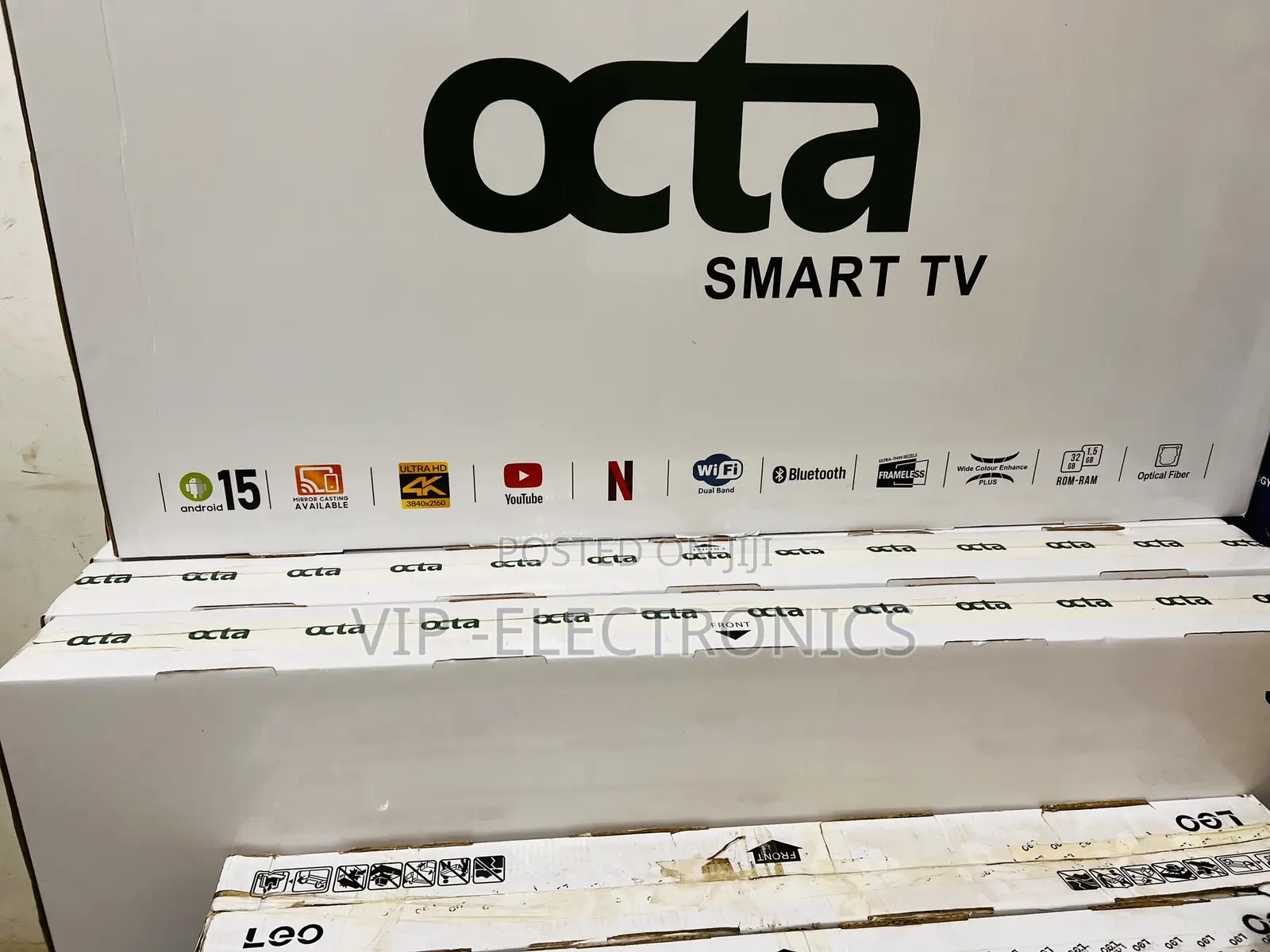 OCTA 55 Inch TV Smart 4K Ultra HD – Frameless Android 15.0, New 2026