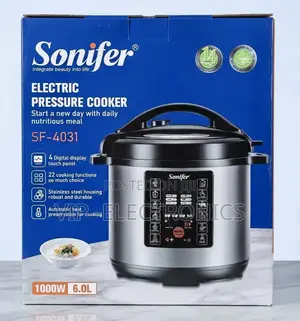Sonifer Electric Pressure Cooker – 6L, 1000W, 22 Digital Touch Panel