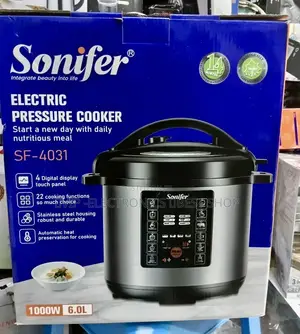 Sonifer Electric Pressure Cooker – 6L, 1000W, 22 Digital Touch Panel