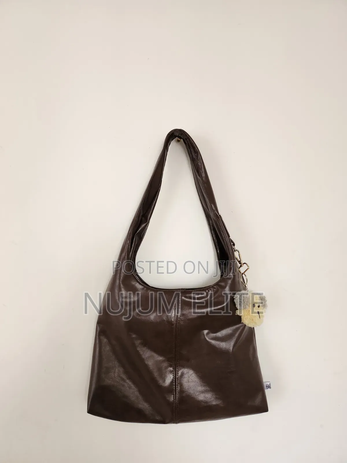 Coffee Color Hobo Bag With Key Charm