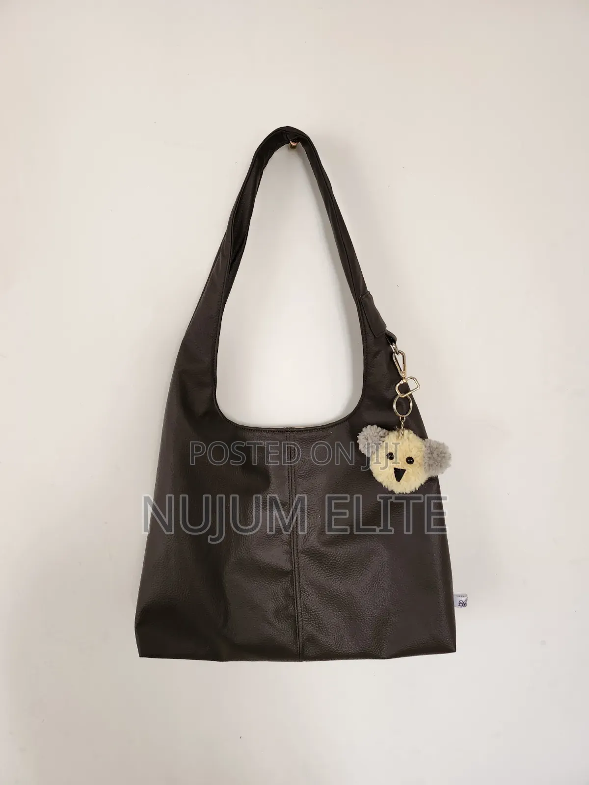 Coffee Color Hobo Bag With Key Charm