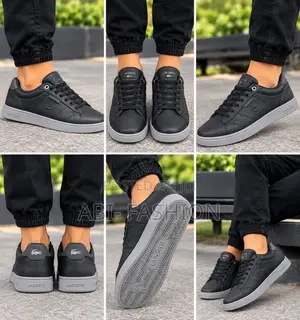 Lacoste Leather Black Gray | New Arrival | Size 40, 41, 42, 43