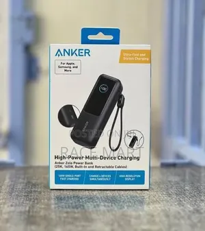 Anker Power Bank (25K, 165W, Built-in and Retractable Cables