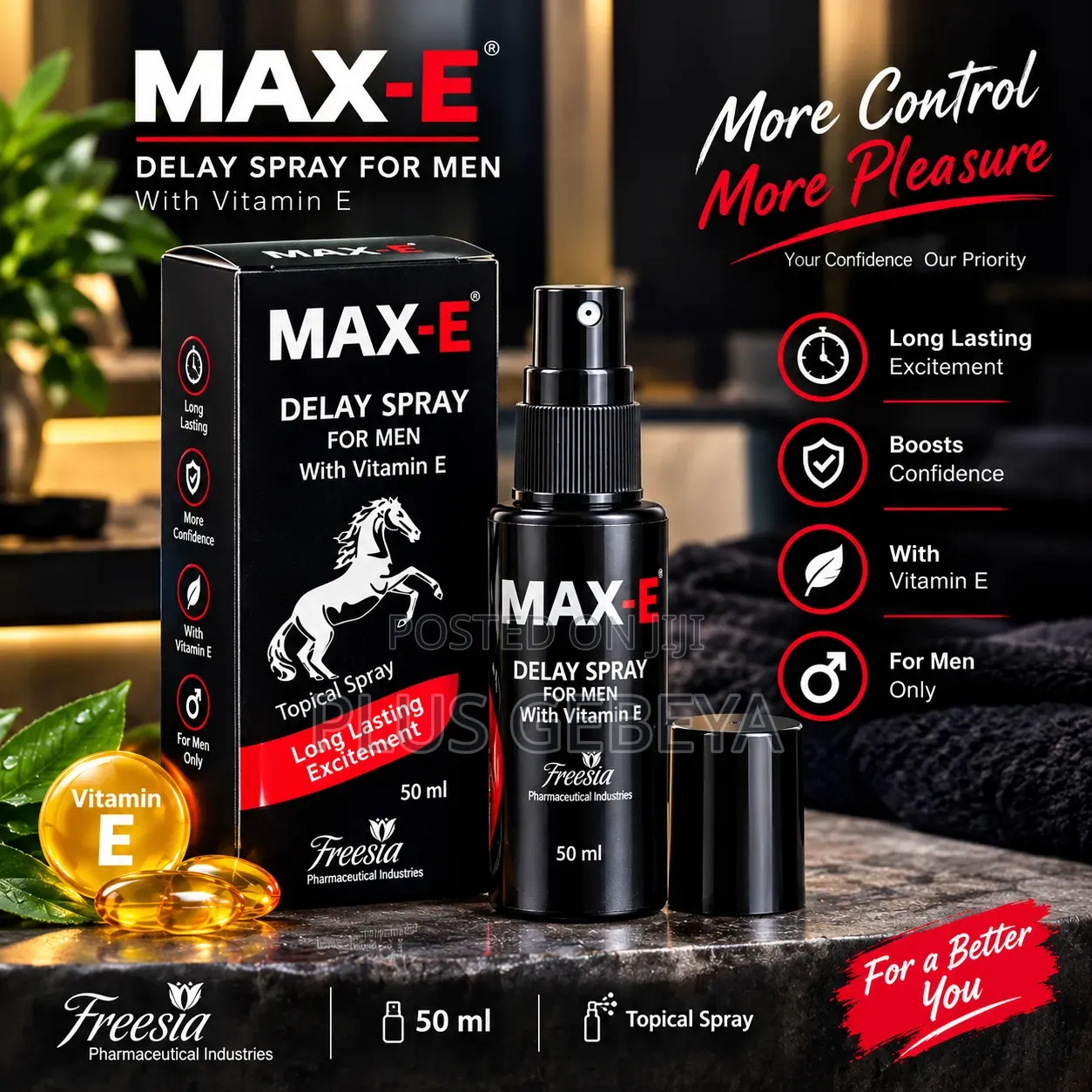 MAX-E Men's Delay Spray – Vitamin E 50ml Topical Spray