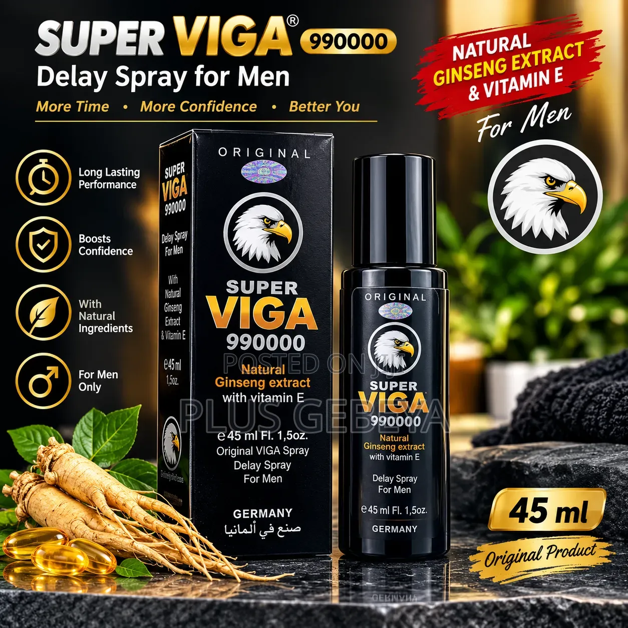 Super Viga 990000 Men's Delay Spray – Ginseng & Vitamin E 45ml