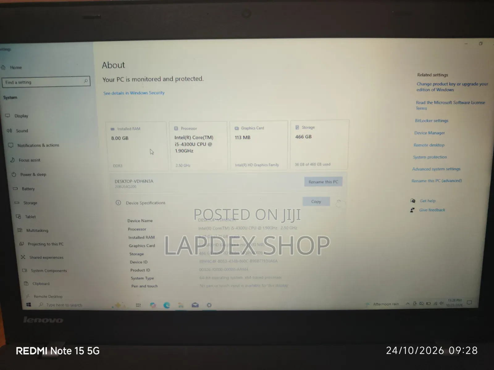 Laptop Lenovo ThinkPad T450 8GB Intel Core i5 HDD 500GB