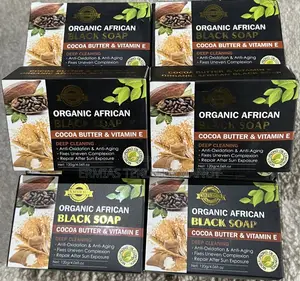 Organic African Black Soap, Cocoa Butter and Vitamin E