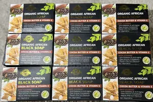 Organic African Black Soap, Cocoa Butter and Vitamin E