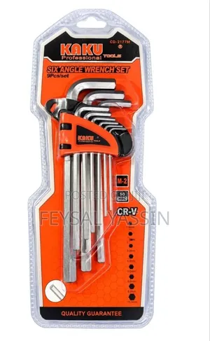KAKU 9-Piece Hex Key Wrench Set- 1.5mm to 10mm, With Holder