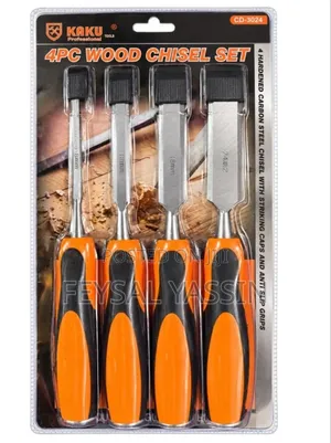 4-Piece Wood Chisel Set- Hardened Carbon Steel, 6mm to 24mm