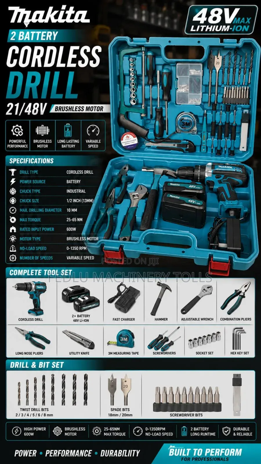 Makita Cordless Drill Set 21v/48v