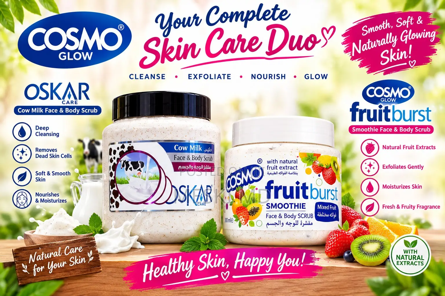 Cow Milk and Cosmo Fruit Scrub