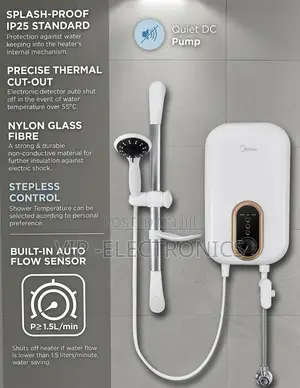Midea Instant Electric Shower Water Heater Fast Heating Copper Element
