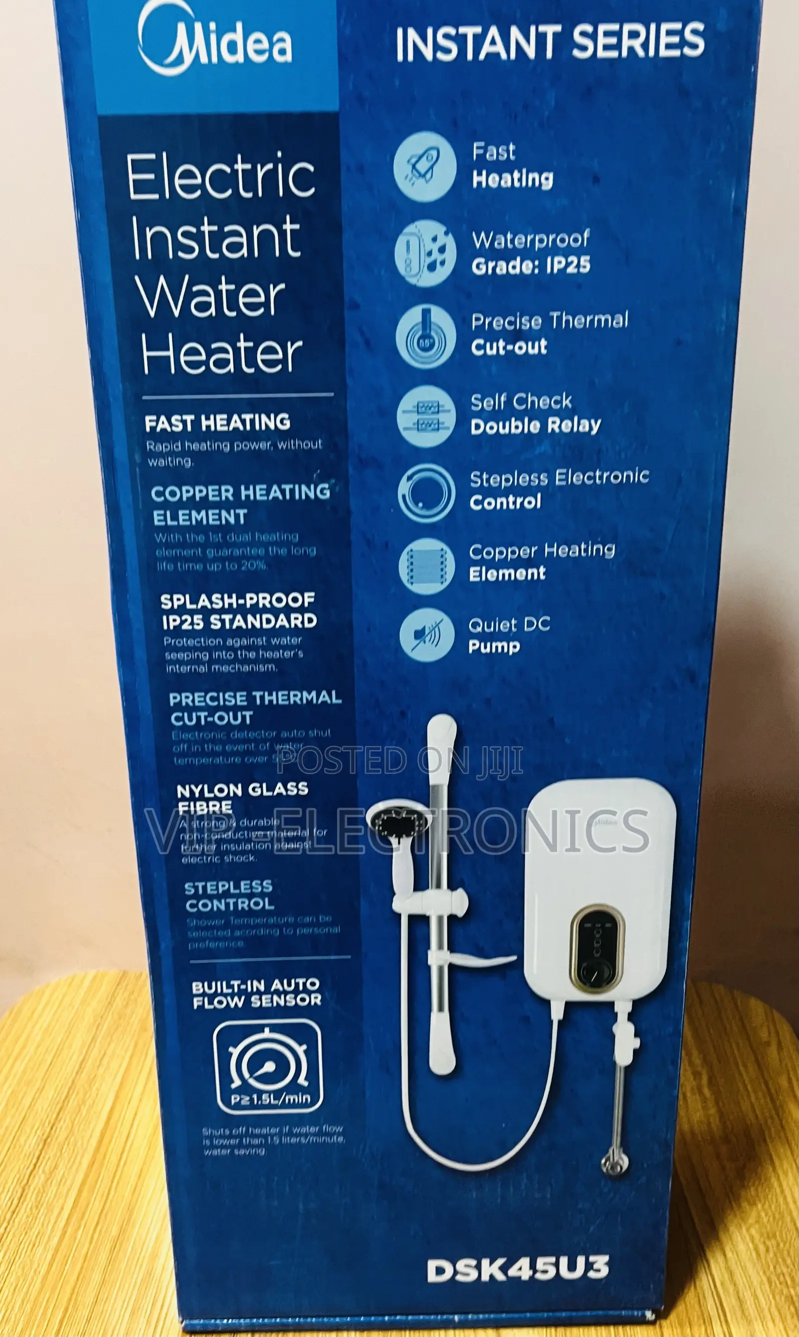 Midea Instant Electric Shower Water Heater Fast Heating Copper Element